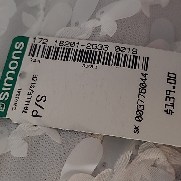 SM NWT Babydoll Dress Mesh with Petal shaped sequins Puff Sleeves - Picture 4 of 11